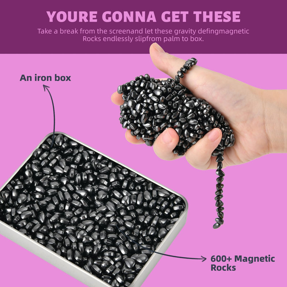 LCVUUK Ferrite Rocks desk toy setup showing creative shaping options