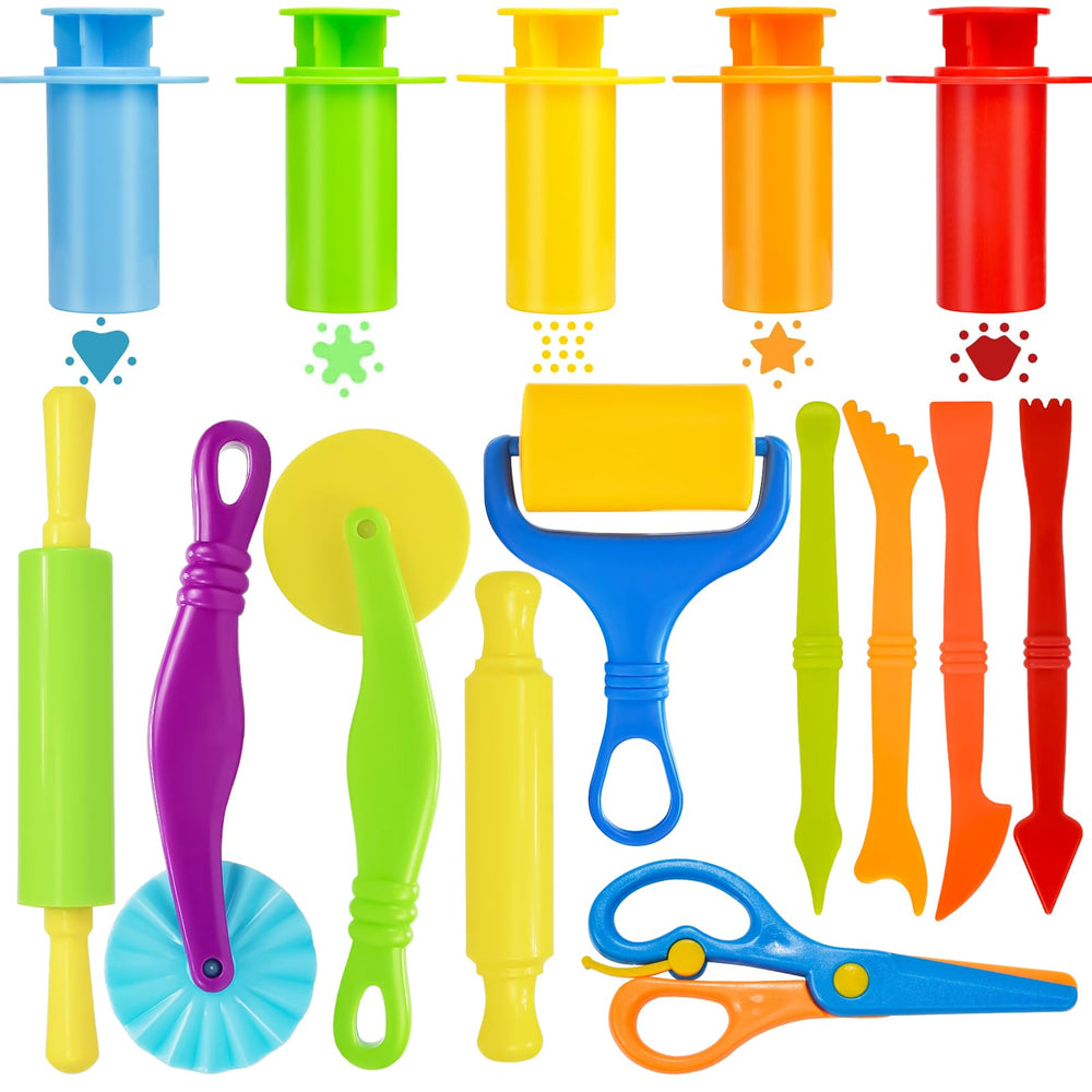 LCY WEDSHI dough tool set in vivid colors encourages imaginative play and fine motor skills.