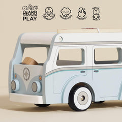 Le Toy Van campervan interior layout fosters cooperative pretend play