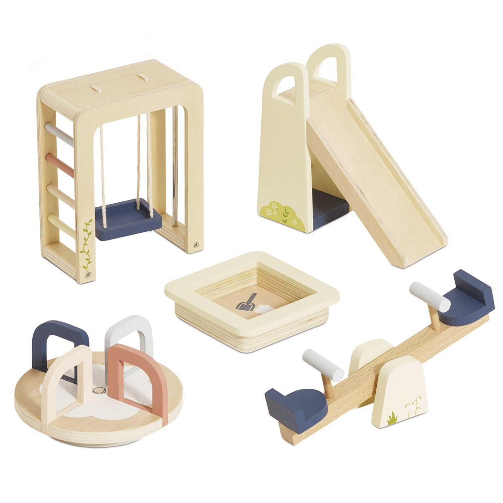 Le Toy Van Dollshouse Outdoor Furniture Set merry-go-round for imaginative pretend play
