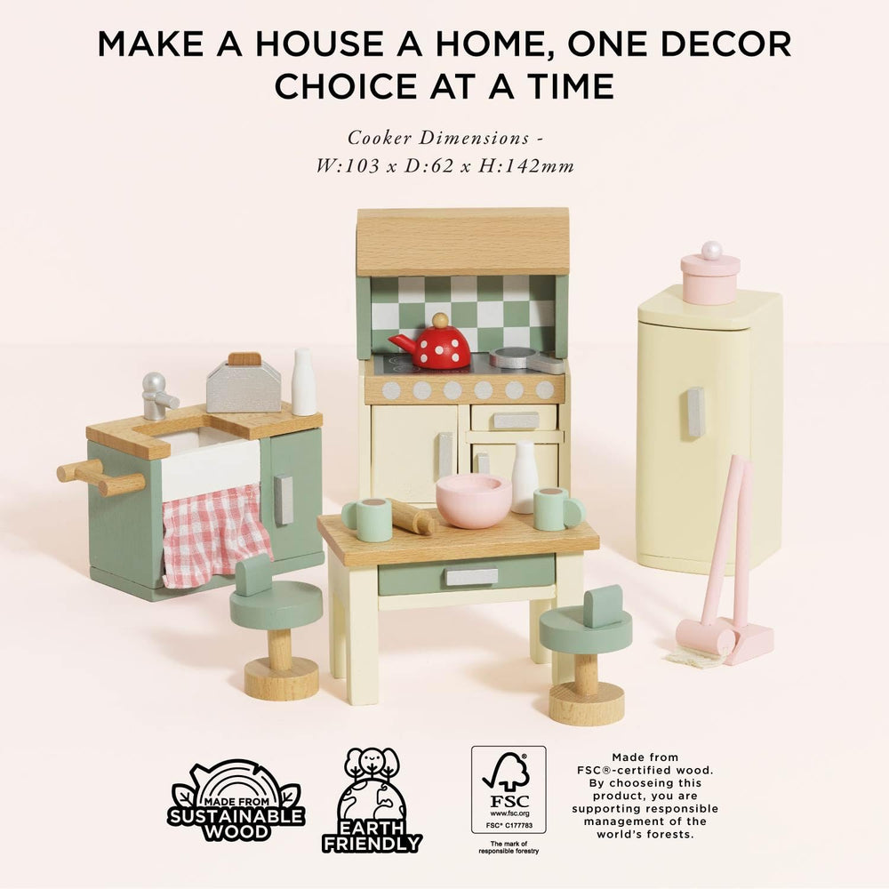 Le Toy Van Rosebud Kitchen dresser adds texture and storage detail