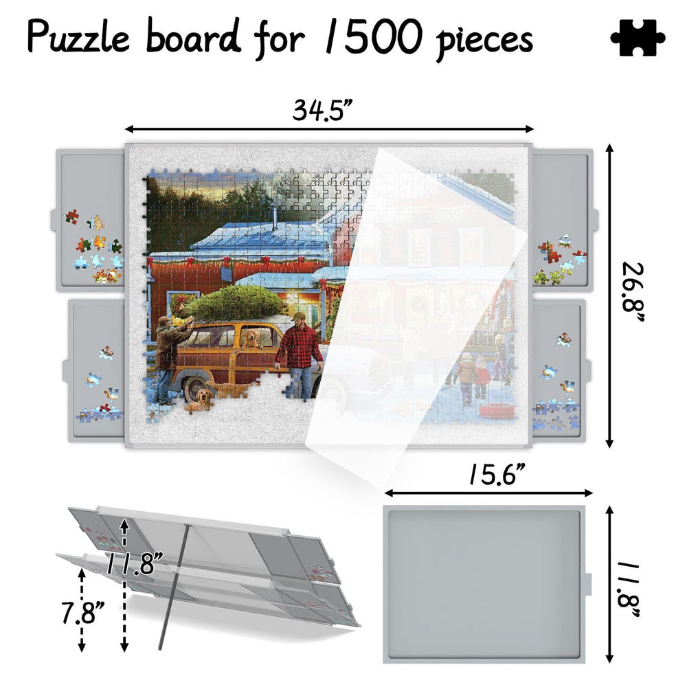 LEABIOLT puzzle board cover protecting unfinished puzzles from dust and pets