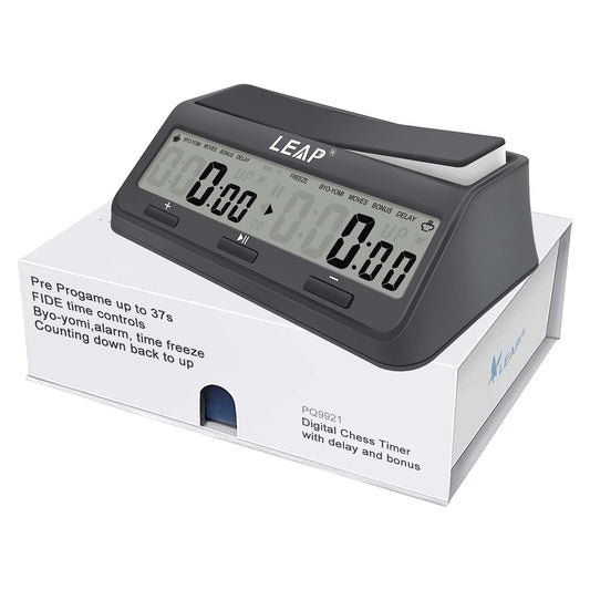 LEAP Chess Clock 9921 front view with large screen for quick timing adjustments