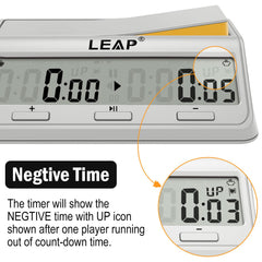 LEAP chess clock compact and portable design for travel and clubs.