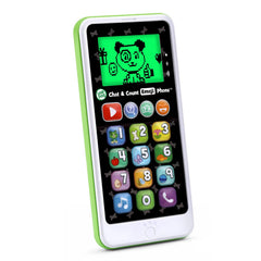 LeapFrog Chat and Count Emoji Phone Green close-up shows Scout video button.