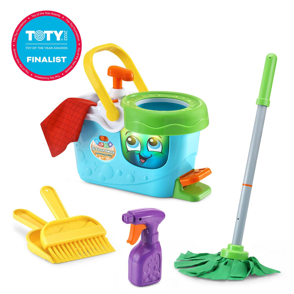 LeapFrog Clean Sweep mop pedal spins for interactive pretend cleaning