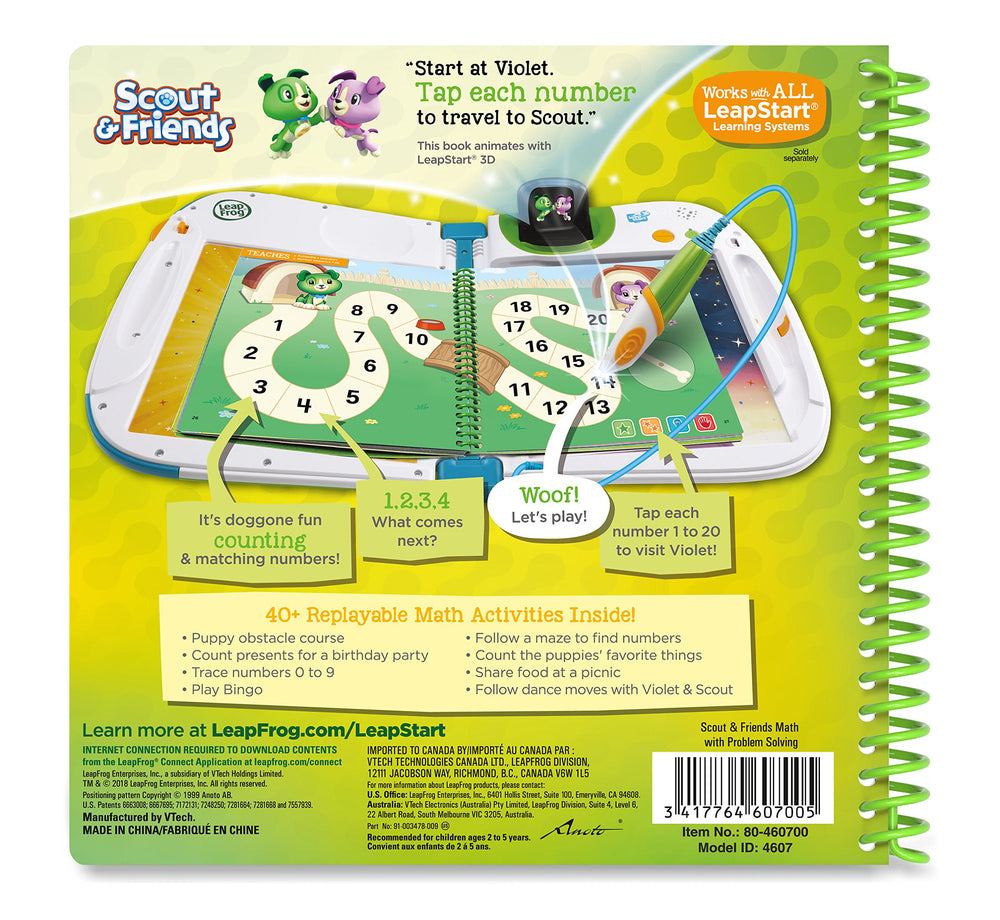 LeapFrog LeapStart 3D Scout and Friends Math Book tap-action scene with stylus