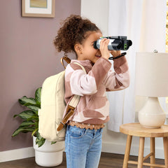 Backyard exploration with LeapFrog binoculars encourages curious observation