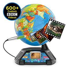 LeapFrog Magic Adventures Globe two-point-eight-inch-screen delivers engaging video content.