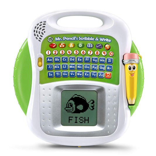 LeapFrog Mr. Pencil Scribble and Write packaging supports easy setup for beginner writers.