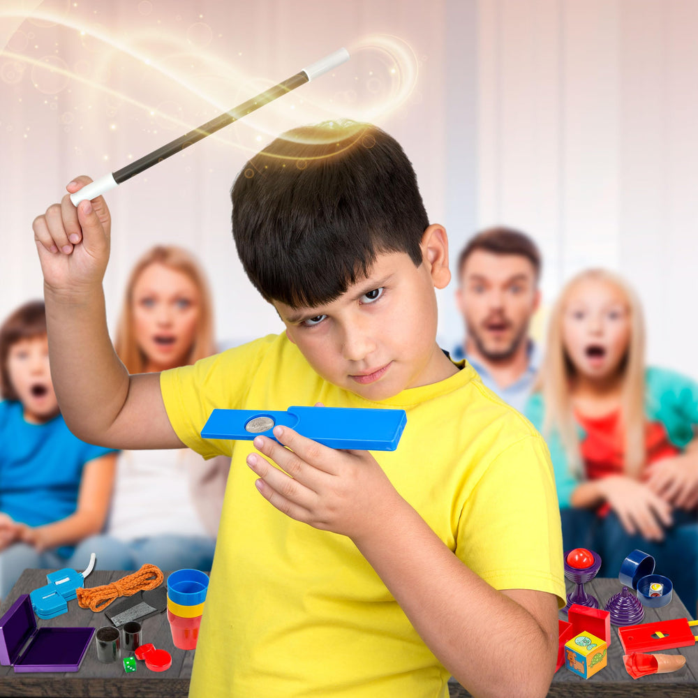 Learn & Climb Mega Magic Kit child performing a trick at home