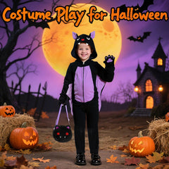 Learn2M bat costume front zipper for quick on-off and comfort