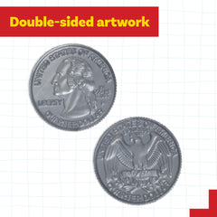 LEARNING ADVANTAGE Play Quarters coin size replicates real quarters for authentic practice