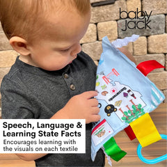 Gift-ready sensory blanket-like tag for expecting moms.