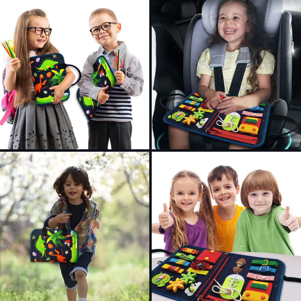 LearnToy Busy Board travel-ready design keeps kids focused during flights or road journeys