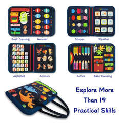 LearnToy Busy Board soft felt material enhances tactile exploration for toddlers during play