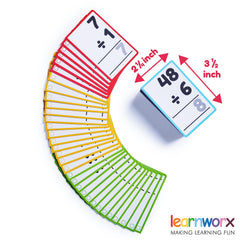 Learnworx color-coded division cards support targeted practice and visual learning