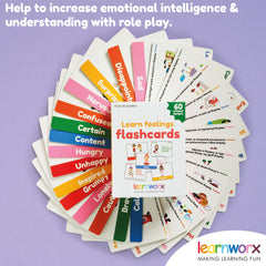 Learnworx Gift box keeps 60 emotion cards organized and ready for learning sessions.