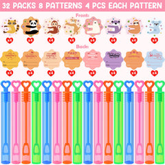LEASEN mini bubble wands in pink, orange, blue, and green.