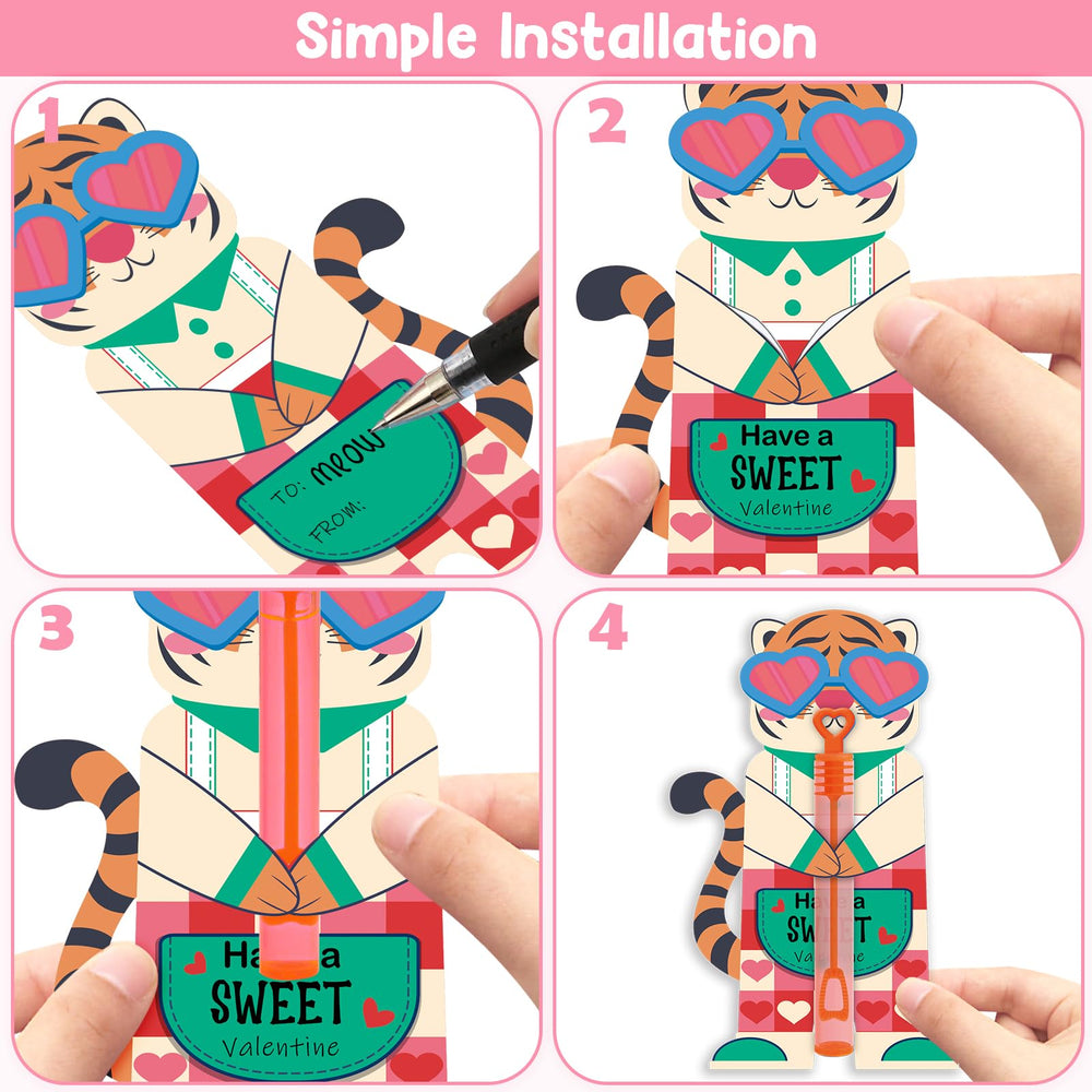 LEASEN perforated Valentine cards let kids thread wands for a hug-and-share effect.