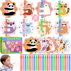 LEASEN valentines bubble wands with animal cards for classroom gift exchanges.