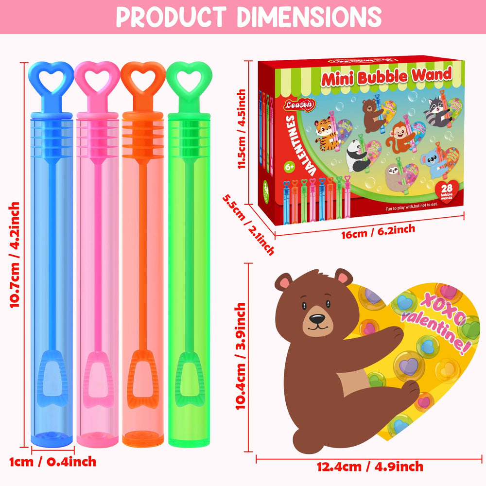 LEASEN bubble wands in pink, orange, blue, green for vibrant gift sets