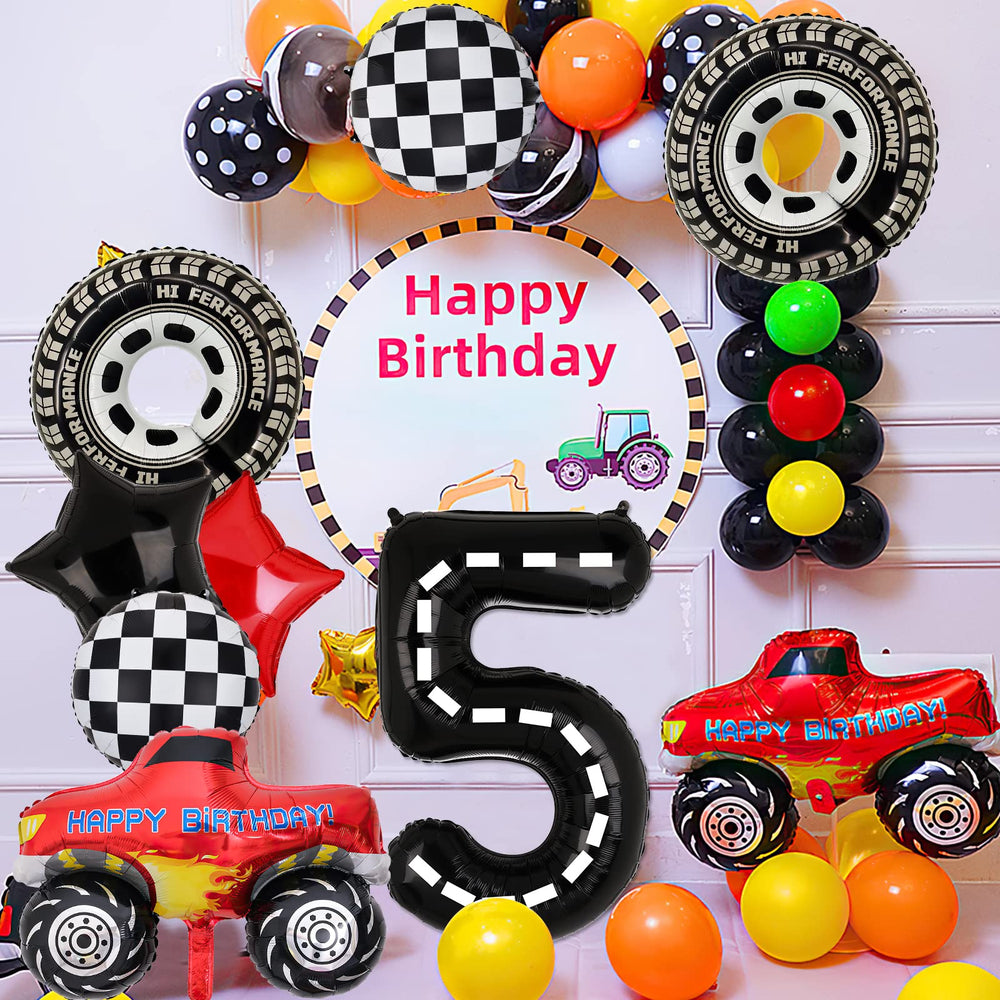 Lebeili 18-inch red and black star balloons sparkle as vibrant party accents.