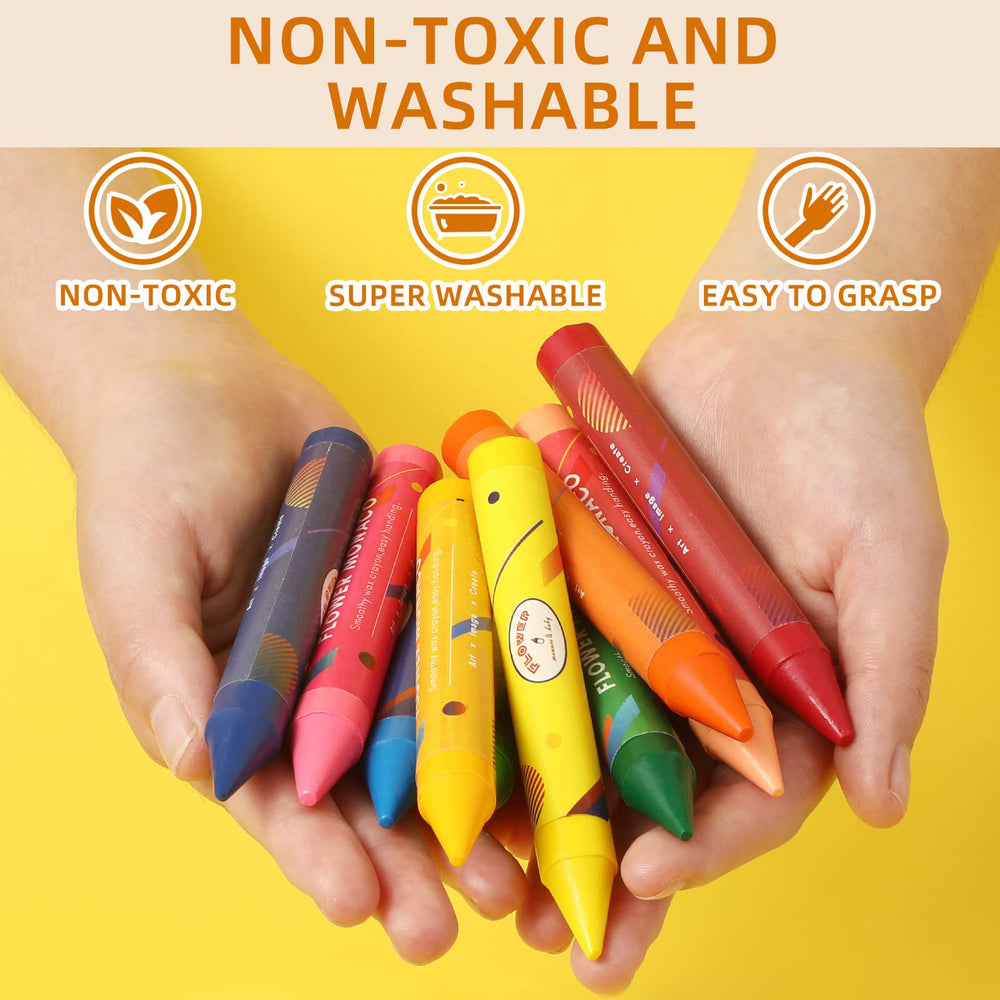 Lebze 24 bright colors swatches, vivid hues to spark toddlers' creativity.