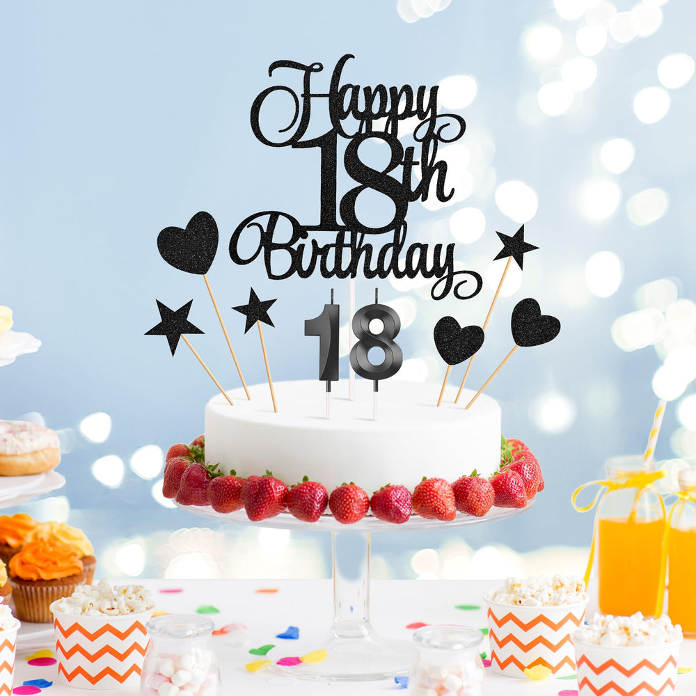 Lecferrarc Birthday Cake Decorations Set includes all toppers and candles.