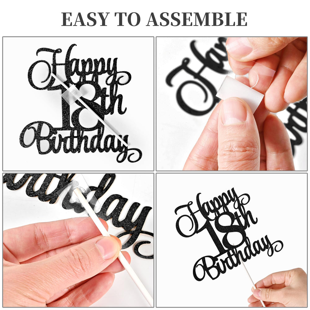 Lecferrarc Glitter Cake Decorations Package for an elegant 18th birthday.