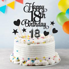 Lecferrarc Glitter Heart Topper creates a romantic cake accent.