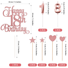 Lecferrarc Happy 18th birthday letters topper adds elegance to the cake