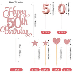 Lecferrarc happy 50th birthday topper adds glittery flair.