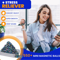 LECTRUS round tin packaging holds magnetic putty beads for easy storage and portability.