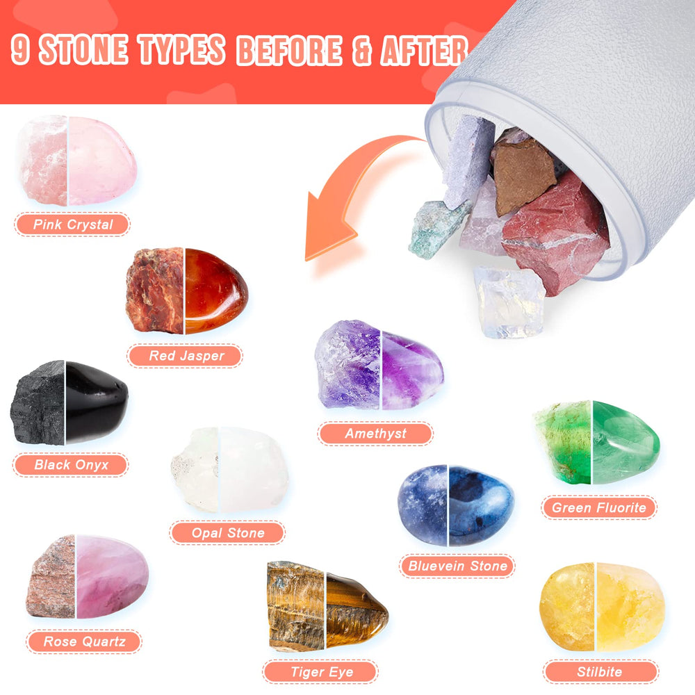 Walnut shell media included with Leegol Electric Rock Tumbler kit for smooth polishing
