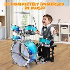 LeeQee cymbal adds authentic percussion accents for creative play.