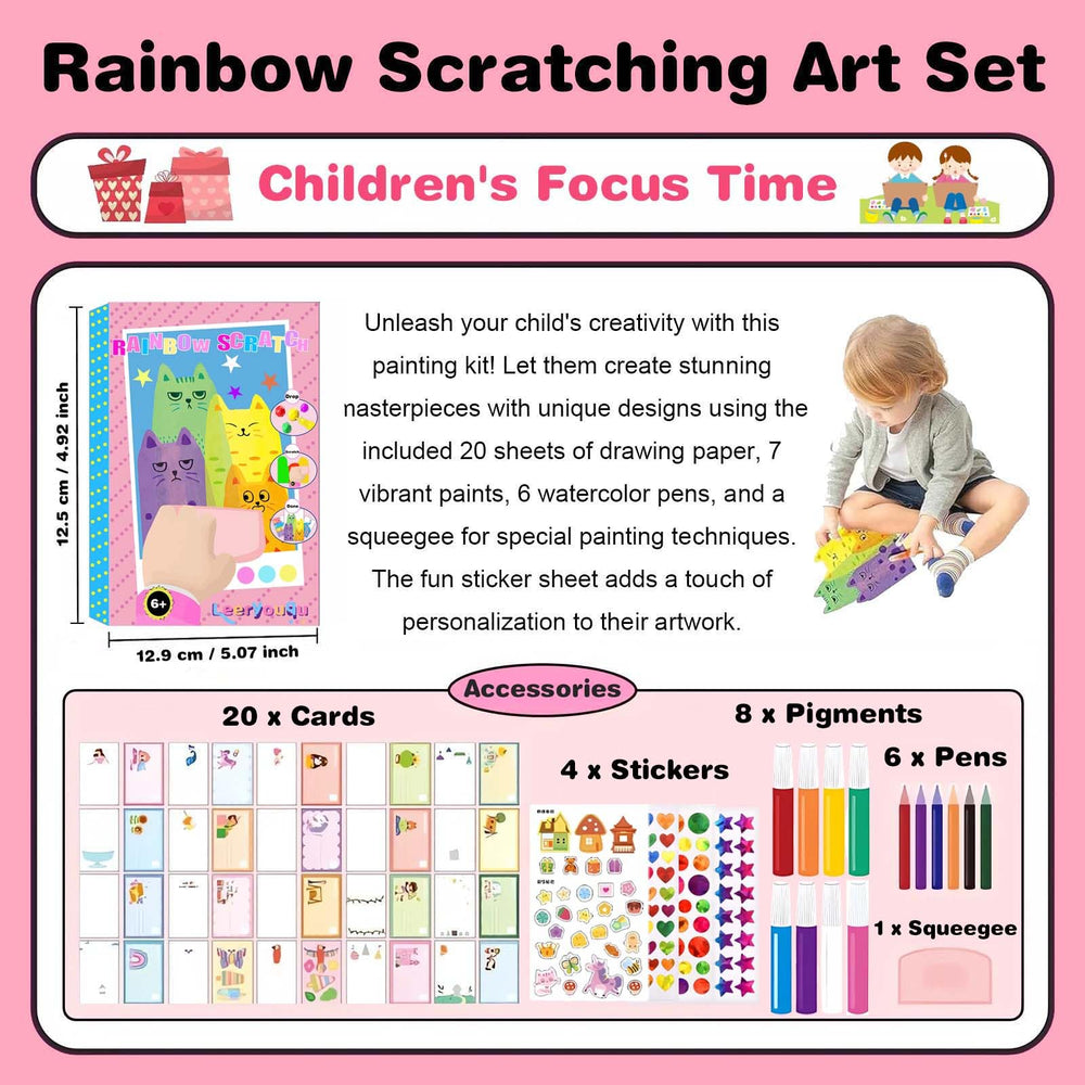 LEERYOUQU Squeegee Art Kit doubles as a creative notebook back design for messages.