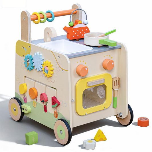Leeshyah wooden baby walker 3-in-1 push toy supports early steps and stability.