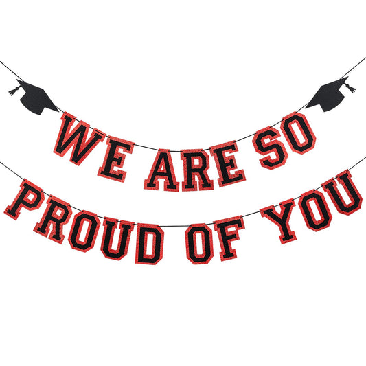 LeeSky we are so proud banner front letters, ideal photo backdrop for 2025 graduation celebrations.
