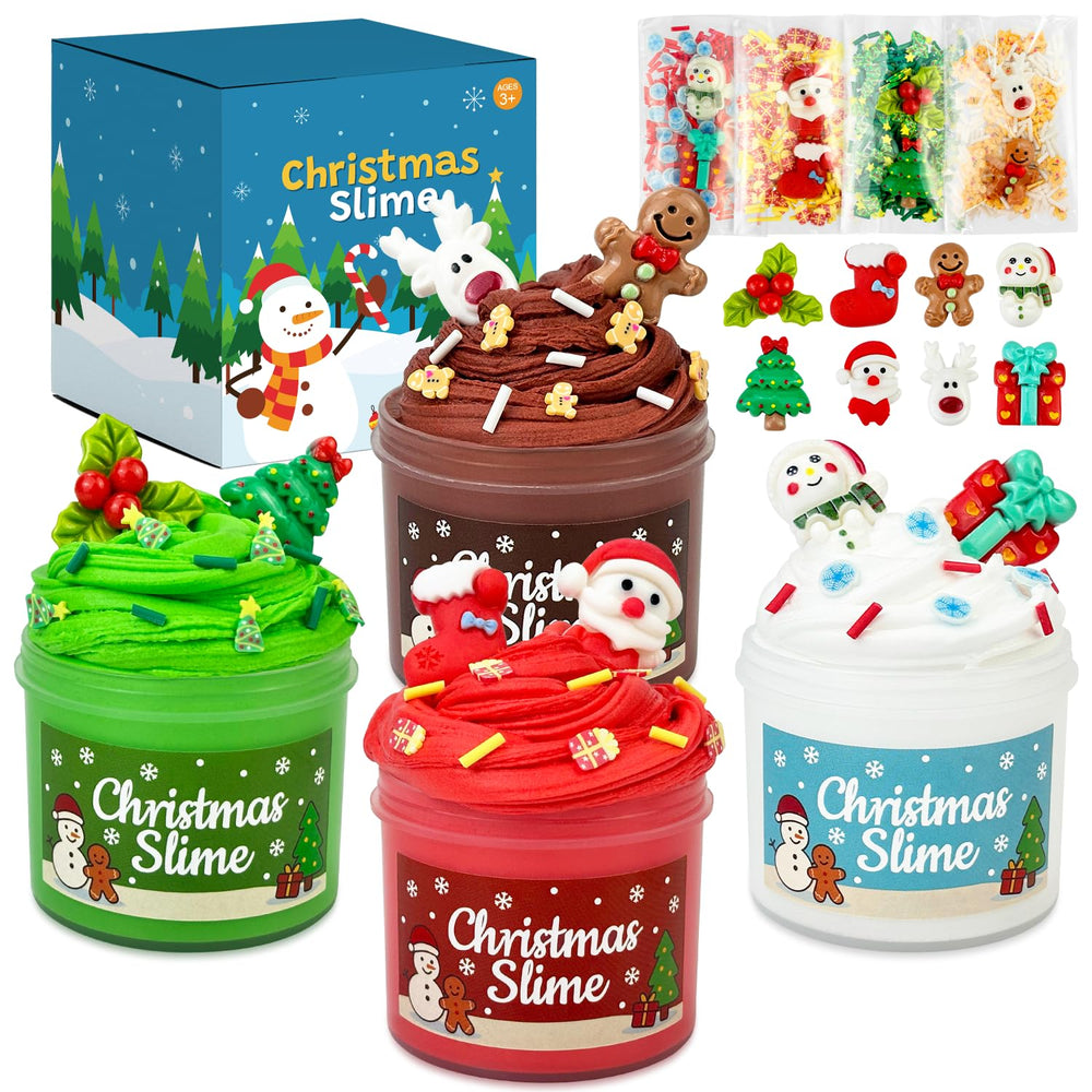 Leetous Christmas slime kit 8-pack with bright colors for creative holiday play