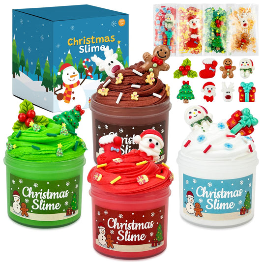 Leetous Christmas slime kit 8-pack with bright colors for creative holiday play