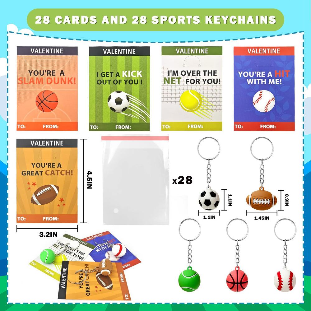Leetous soccer keychain with greeting card for kids exchanges