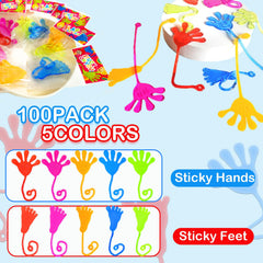 Leetous sticky hands blue 100pcs shown for classroom rewards and play.