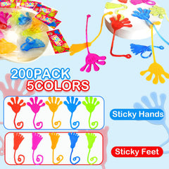 Leetous sticky hands rose: colorful hand toys ideal for celebrations and classroom prizes.
