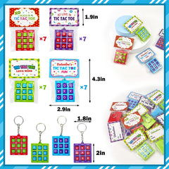 Leetous Valentine Tic-Tac-Toe keychain in green, great for school party prizes.
