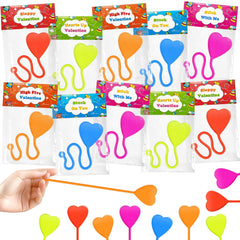 Leetous heart sticky hands 28-pack shown in five colors for classroom exchanges