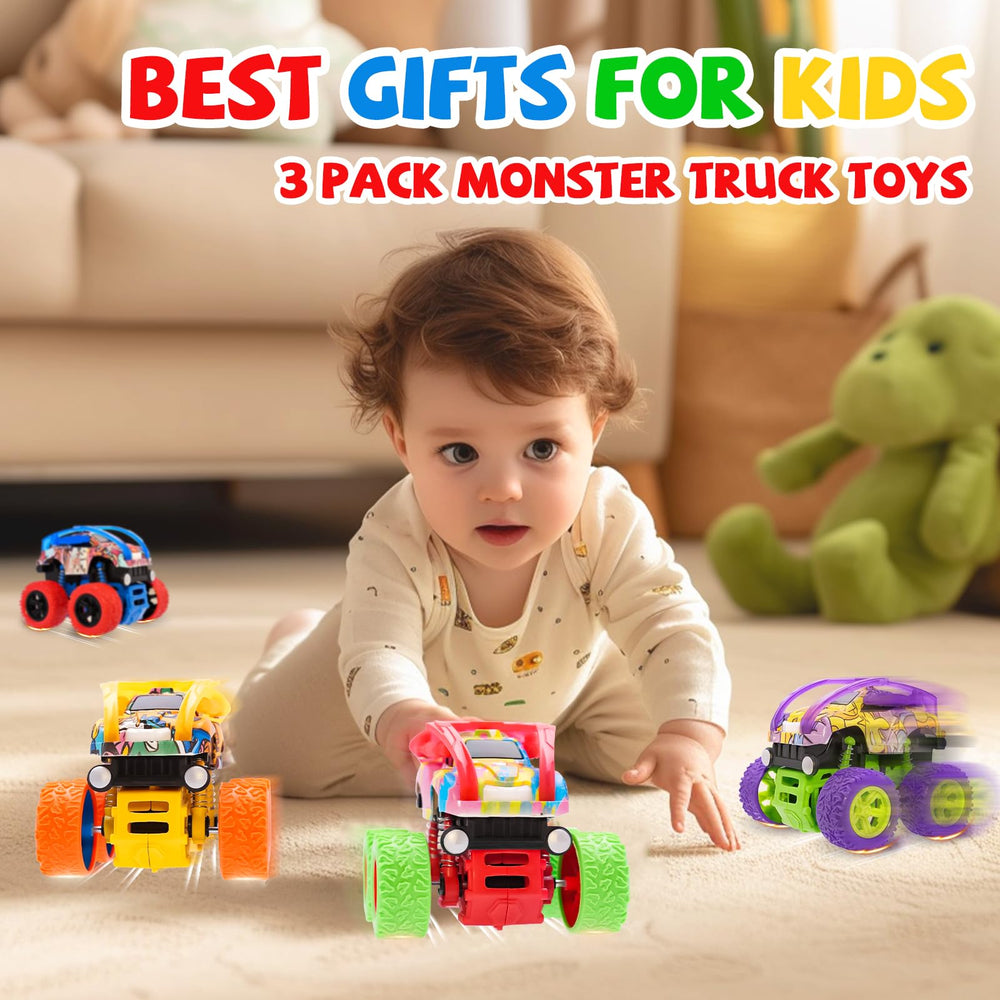 LEFEI Monster Truck 360-degree stunt in action, promoting imaginative play and coordination.