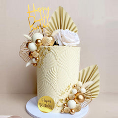 LEFUBABY ginkgo leaf cake topper for chic, nature-inspired desserts.