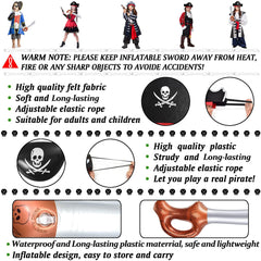 Legigo inflatable swords lightweight PVC for safe, reusable pirate play.