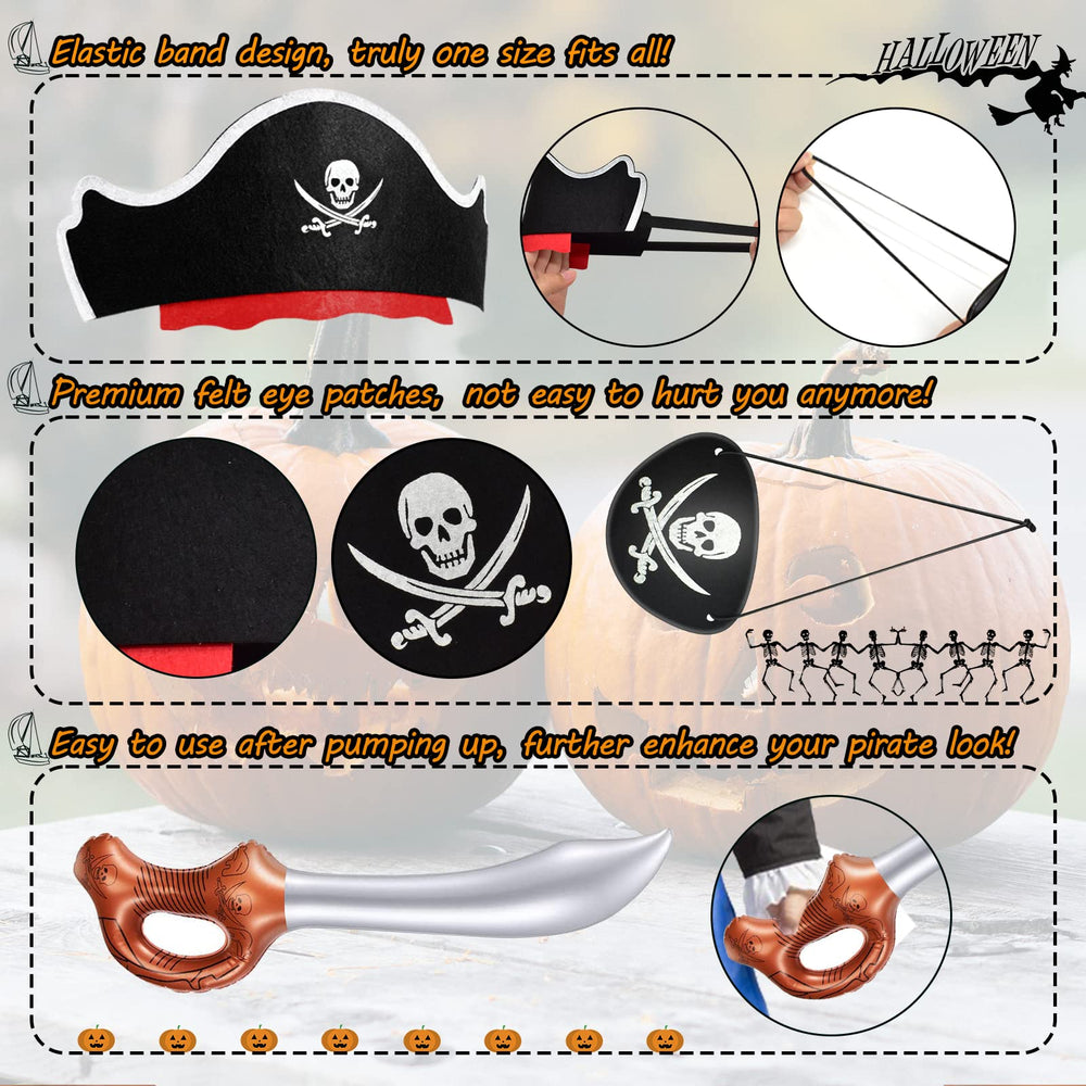 Legigo pirate eye patches 12-pack; soft felt for long wear.